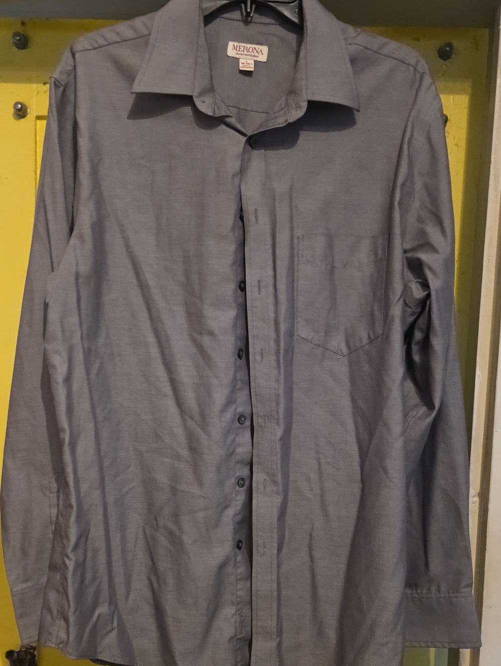 Merona Men's Button-Up Long Sleeve Shirt in Slate Gray